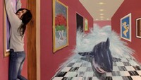 Tak hanya restoran, ada juga spot foto yang lucu nih. Namanya museum LuLu, ada lebih dari 50 lukisan 3D yang keren. (Cimory Puncak/instagram)