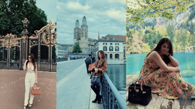 Tas Hermes hampir setiap kali menemani Helena ke manapun dia pergi. Termasuk saat menemani dirinya berlibur. (Foto: YouTube Helena Lim)