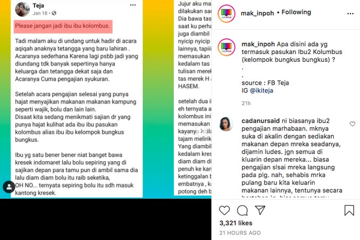 Ibu-ibu ‘Kolombus’ Bikin Resah, Beraksi Bungkus Banyak Makanan Hajatan