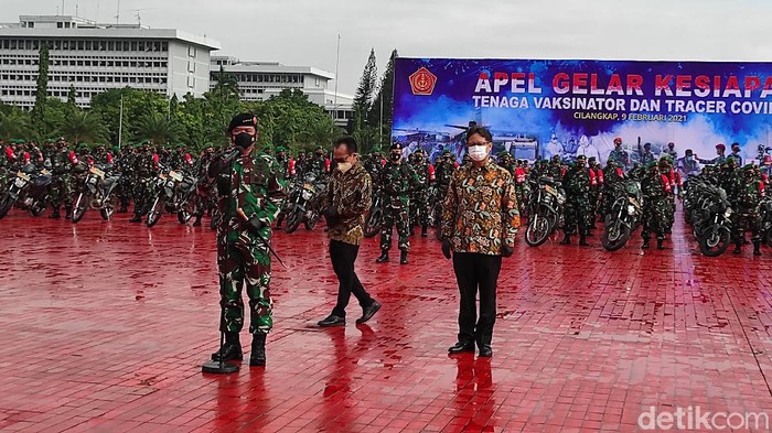 Menkes Budi Gunadi Sadikin di Mabes TNI (Azhar Bagas Ramadhan/detikcom).