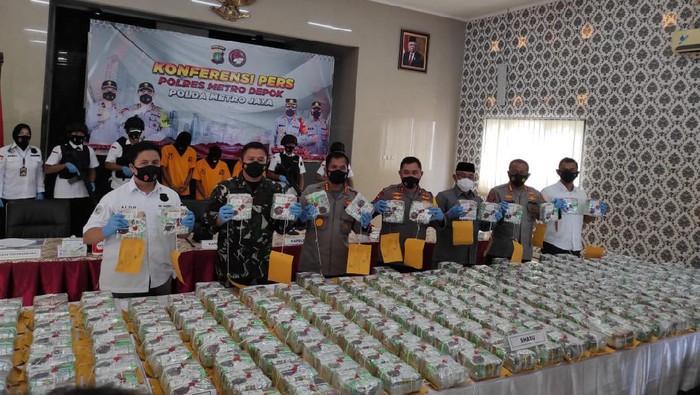 Polresta Depok gagalkan peredaran 258 Kg sabu.