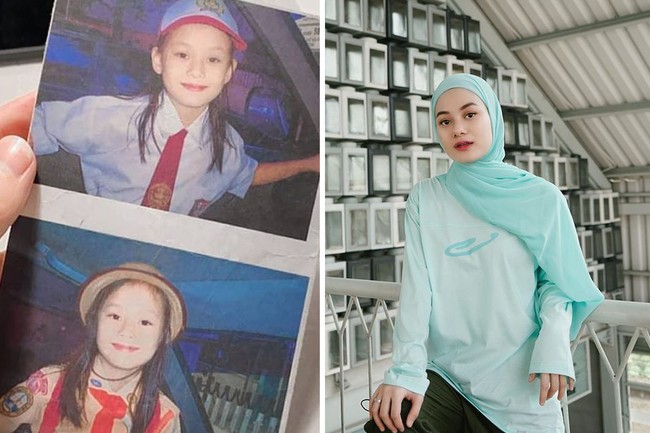 Dinda Hauw juga sempat terlihat membagikan foto-foto lawasnya di media sosial pribadinya. Ketika masih duduk di bangku Sekolah Dasar ternyata Dinda cukup aktif mengikuti kegiatan pramuka. Wajahnya terlihat imut dan natural tanpa pulasan makeup. Foto: Instagram