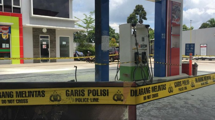 Kondisi SPBU di Sumsel lokasi mobil meledak saat isi BBM (Syahbana-detikcom)