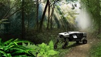 Yang menarik dari konsep robot Tiger ini adalah sistem penggerak kaki dan roda yang canggih. Saat melewati medan yang sulit dijangkau, kendaraan ini bisa memiliki kaki dan berjalan di atas rintangan sambil tetap menjaga muatannya aman. Foto: Dok. Hyundai