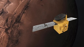 Uni Emirat Arab mengukir sejarah dengan menjadi negara Arab pertama yang berhasil menyambangi orbit Planet Mars dengan wahananya yang bernama Hope. Alexander McNabb/MBRSC via AP.