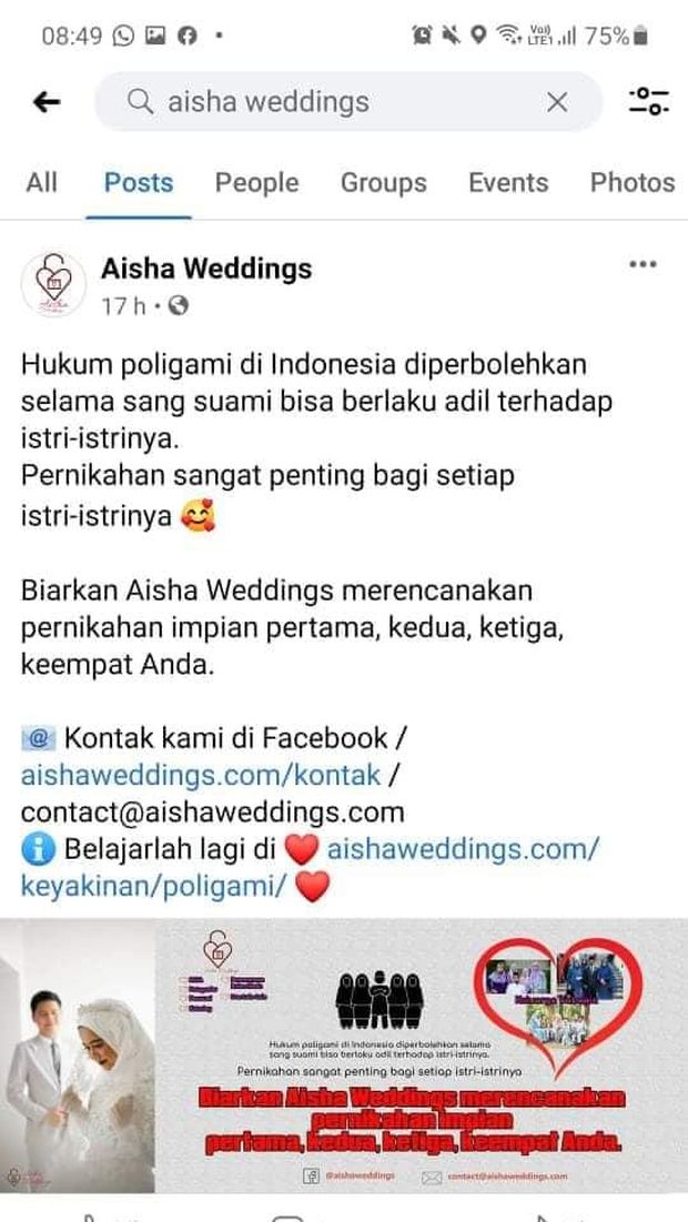 Wedding organizer viral di Facebook.