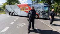Bus tim FC Union Berlin tiba di luar Stadion An der Alten Forsterei jelang pertandingan Bundesliga antara FC Union Berlin dan FC Bayern Munich pada 17 Mei 2020 di Berlin, Jerman.  Boris Streubel / Getty Images