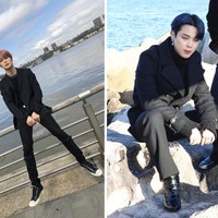 Jaehyun NCT dan Jimin BTS terlihat memukau dan ‘misterius’ dalam outfit serba hitam. Gaya idol KPop ini cocok untuk kamu yang ingin tampil sederhana dan cool secara bersamaan. Untuk memberikan kesan kasual, kamu dapat mengenakan sneakers ataupun boots untuk tampilan formal. Foto: Instagram, dok. BigHit Entertainment