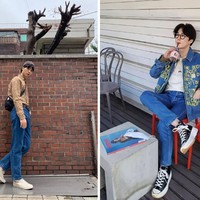 Suho EXO dan Johnny NCT terlihat kasual saat mengenakan sneakers canvas dari koleksi Converse. Gaya idol KPop ini menjadi tren dari tahun ke tahun dan nyaman dikenakan dalam keseharian. Sneakers canvas dapat dipadukan dengan celana jeans, rok pendek, maupun maxi dress. Foto: Instagram
