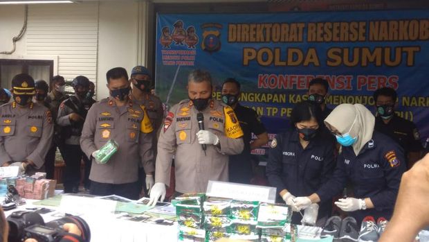 Konferensi pers di Polda Sumut (Datuk Haris-detikcom)