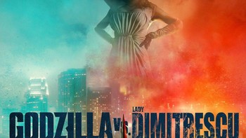 Saking jangkungnya, ada meme Lady Dimitrescu diadu lawan Godzilla. Foto: via Twitter/@BossLogic