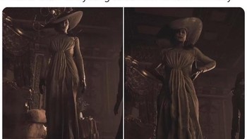 Benar-benar tersihir keseksian Lady Dimitrescu. Foto: Twitter/@BlackSalander