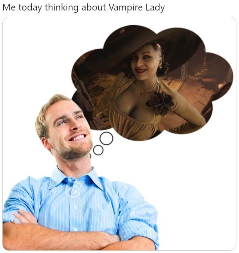 Fans Resident Evil salah fokus dengan vampir seksi Lady Dimitrescu. Meme Dimitrescu pun berseliweran di media sosial.