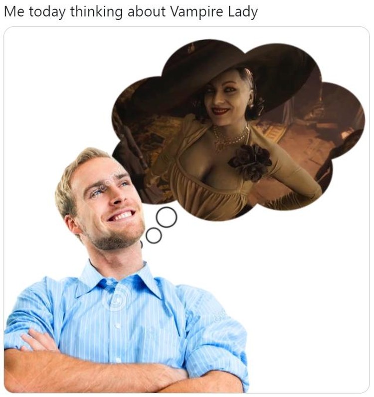 Lady Dimitrescu Fans Resident Evil salah fokus dengan vampir seksi Lady Dimitrescu. Meme Dimitrescu pun berseliweran di media sosial.