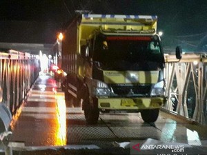 Sempat Putus Akibat Banjir, Jembatan Darurat Lintas Kalsel-Kaltim Rampung