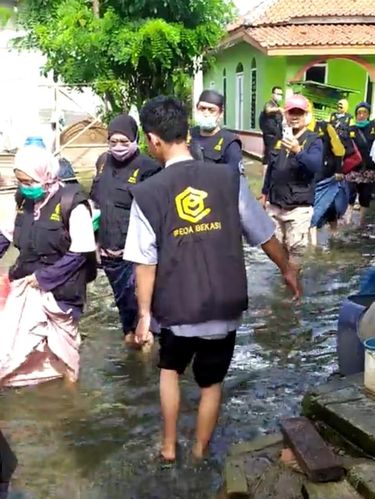 Wilayah Kampung Tambun Kolar, Desa Buni Bakti, Kecamatan Babelan, Kabupaten Bekasi masih kebanjiran (dok GJBN)
