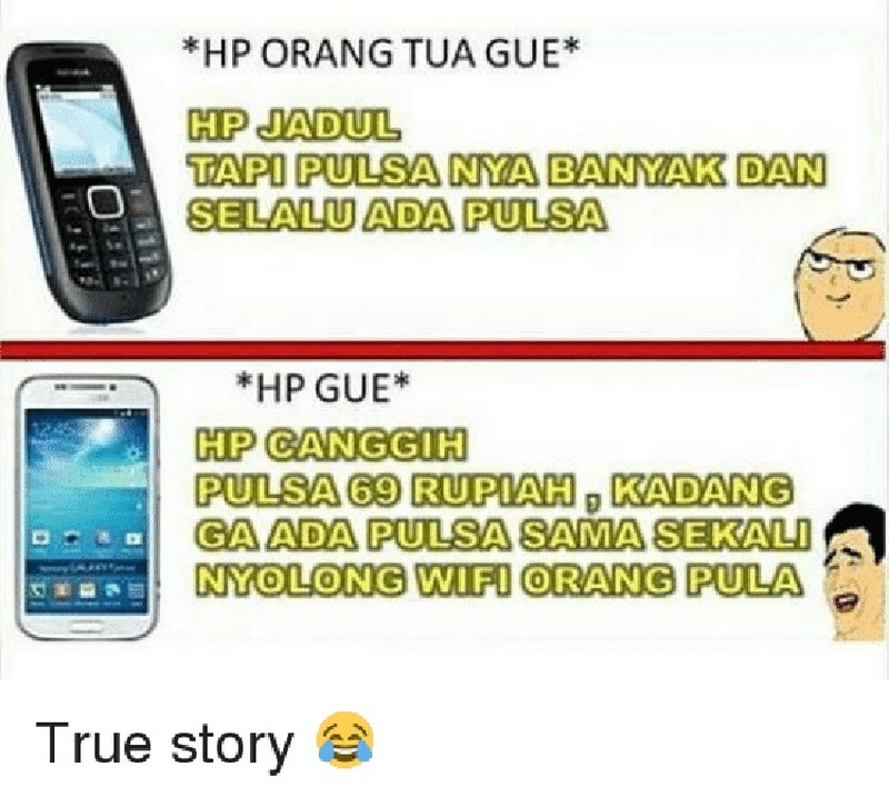 fotoinet meme ponsel jadul vs sekarang
