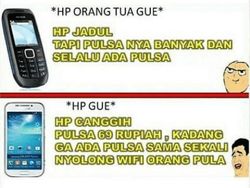 Meme Kocak Ponsel Jadul Vs Ponsel Masa Kini