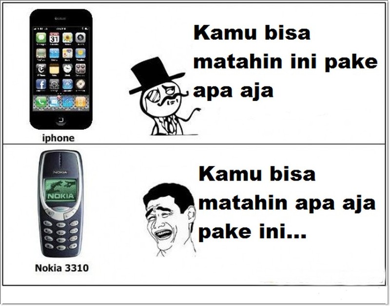 fotoinet meme ponsel jadul vs sekarang