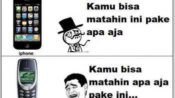 Kembali meme ini membahas ketahanan ponsel jadul semacam Nokia 3310. (Foto: Internet)