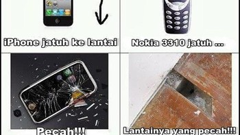 Reaksi pertama ketika ponsel jatuh dulu dan sekarang. (Foto: Internet)