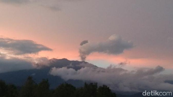 Erupsi Gunung Raung terpantau sedikit mereda. Dalam dua hari terakhir, ketinggian abu vulkanik hanya 1.000 meter dari puncak gunung.