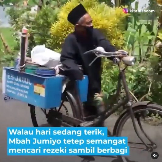 penjual es yang berikan gratis untuk anak yatim