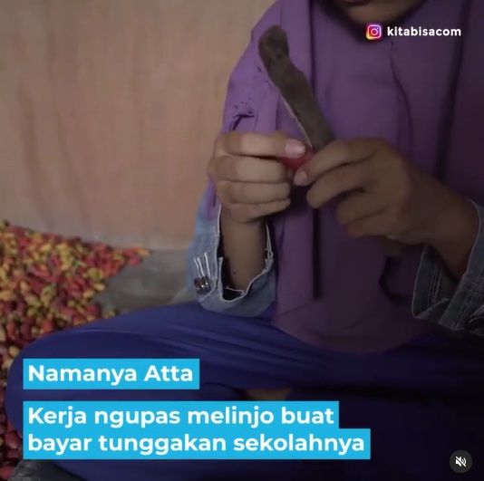 kisah pelajar jadi tukang kupas melinjo