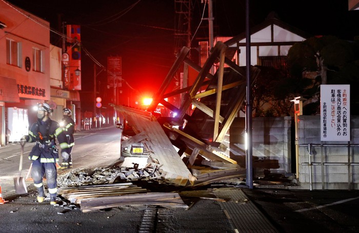 Penampakan Fukushima Jepang Usai Diguncang Gempa M 7,1 (Kyodo News via AP)