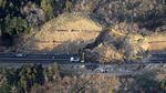 Penampakan Tanah Longsor Akibat Gempa di Jepang