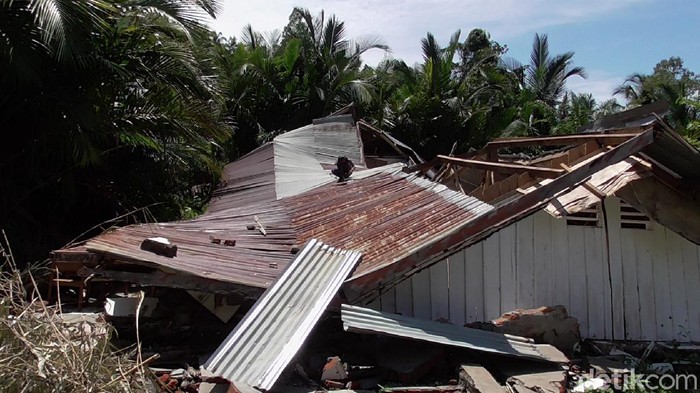 Gedung sekolah di Mamuju dibongkar (Abdy/detikcom)