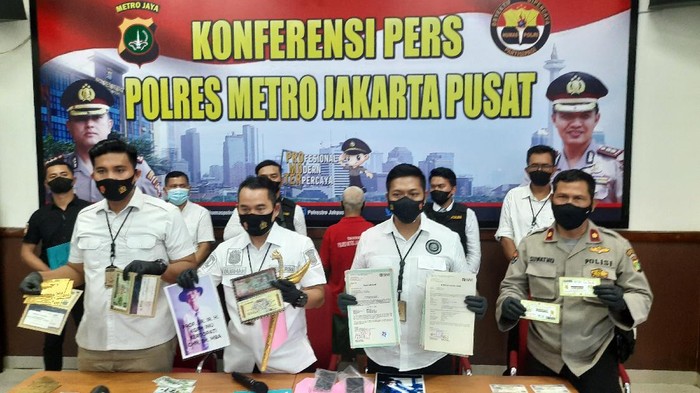 Konferensi Pers di Polres Metro Jakpus (Rahmat Fathan-detikcom)