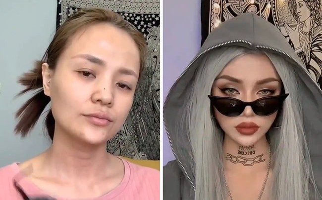 Banyak wanita mengekspresikan diri dengan makeup di media sosial. Tak jarang hasilnya memang bisa dibilang mencengangkan seperti wanita ini.Foto: Dok. Bored Panda/Instagram @asian.makeup_