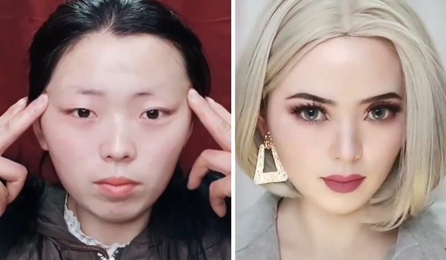 Biasanya selain makeup, mereka juga bermain dengan lensa kontak, aksesori, hingga wig agar tampak beda. Foto: Dok. Bored Panda/Instagram @asian.makeup_