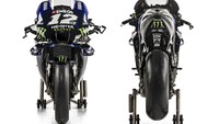 Sasis tipe aluminium twin-tube Delta Box dengan steering geometry yang bisa disesuaikan menjadi penopang motor Yamaha tunggangan Vinales-Quartararo. Motor ini menggunakan lengan ayun aluminium atau plastik diperkuat serat karbon (Carbon Fiber Reinforced Polymer/CFRP). Foto: Dok. Monster Energy Yamaha MotoGP