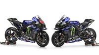 Motor YZR-M1 milik Yamaha untuk ajang MotoGP secara kasat mata tak mengalami perubahan berarti pada sisi livery. Masih sangat mirip dengan motor musim lalu, Yamaha memberi warna hitam dan biru yang dominan nyaris di seluruh bagian motor. Foto: Dok. Monster Energy Yamaha MotoGP