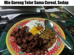 Sok Bule! Menu Sarapan Sereal hingga Roti Campur Sambal Ini Bikin Ngakak