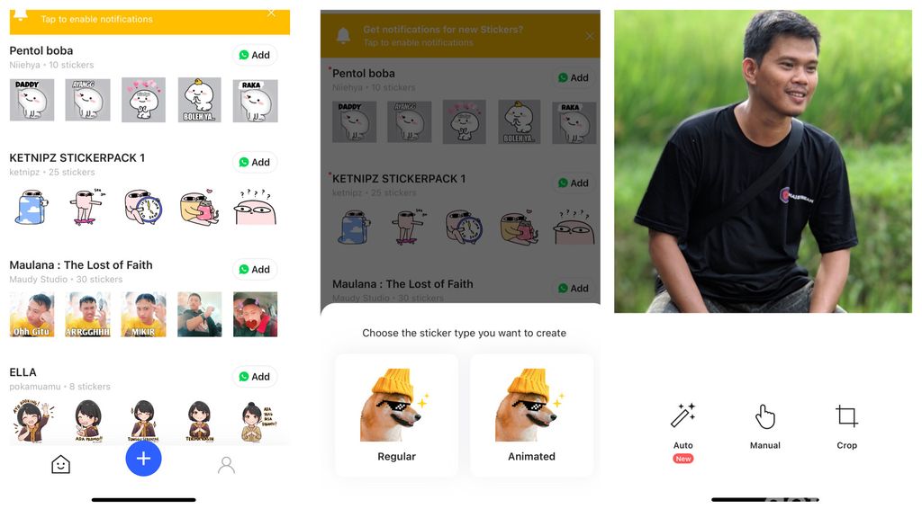 cara dapat stiker whatsapp di iphone