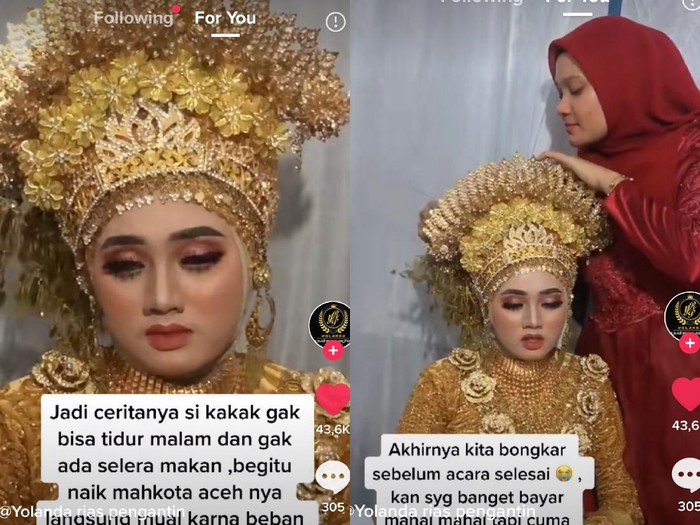 tiktok Pengantin wanita yang hampir pingsan