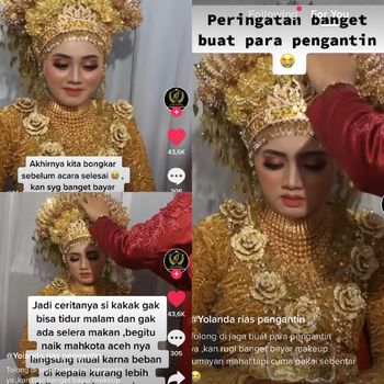 tiktok Pengantin wanita yang hampir pingsan
