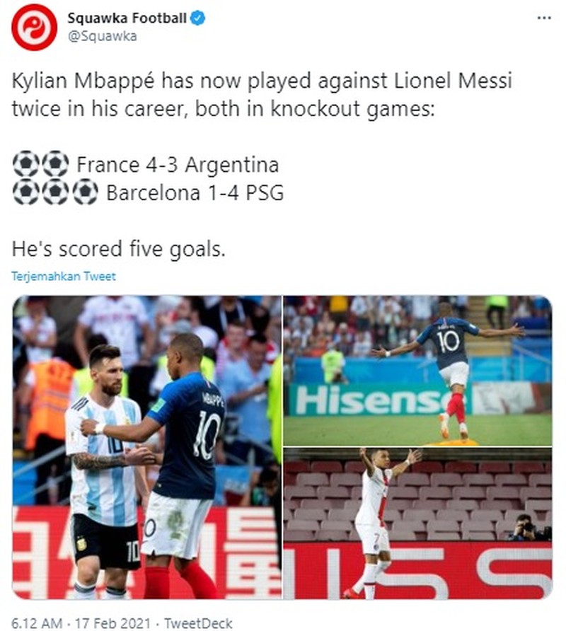 Barcelona kalah telak dari PSG dengan skor akhir 1-4 di leg pertama 16 besar Liga Champions.