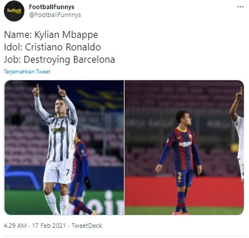 Barcelona kalah telak dari PSG dengan skor akhir 1-4 di leg pertama 16 besar Liga Champions.