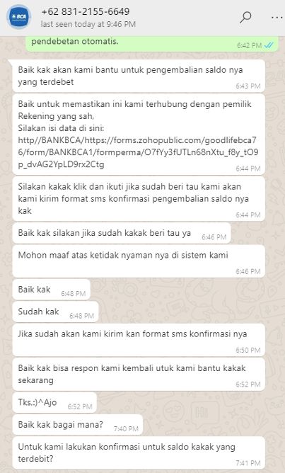 call center palsu