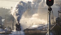 Kereta retro bertenaga uap tersebut beroperasi setiap hari di perbatasan Rusia dengan Karelia.  