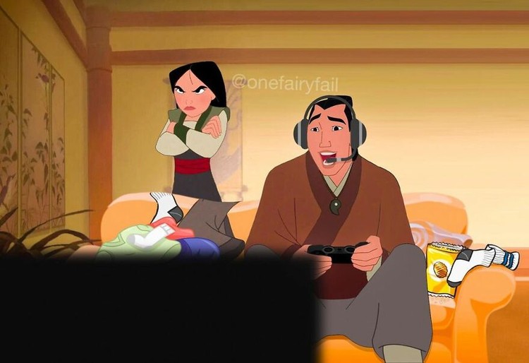 Karakter disney pakai gadget