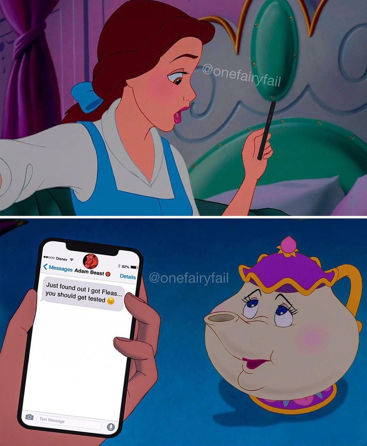Karakter disney pakai gadget