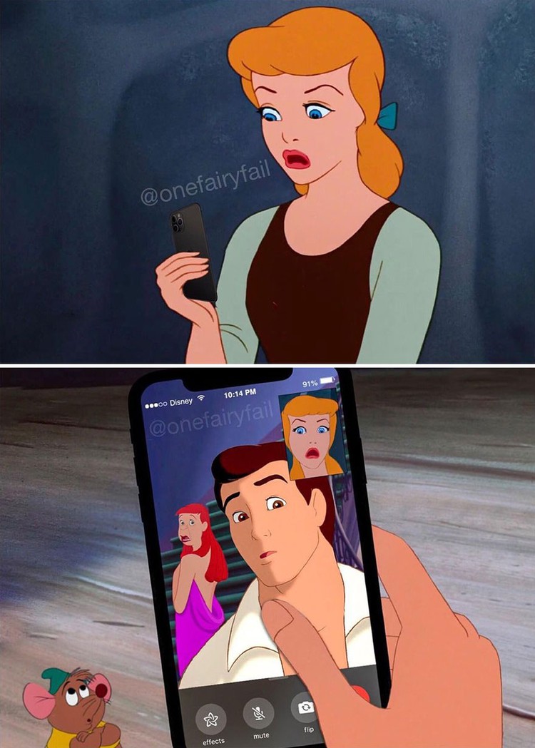 Karakter Disney pakai gadget Karakter disney pakai gadget
