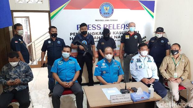 Rilis penyitaan aset bandar narkoba milik Budiman senilai Rp 606 juta di Banyumas, Kamis (18/2/221)