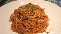 Kemudian ada juga Bakmi Bolognese yang dibanderol seharga Rp 125.000. Sesuai dengan namanya, bakmi di sini dibalut dengan saus bolognese yang royal. Foto: detikcom/Riska Fitria