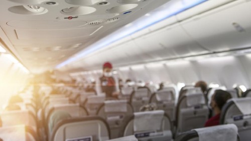 Ilustrasi pramugari dalam penerbangan komersial